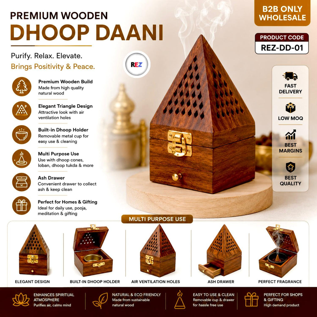 Premium Wooden Dhoop Daani ✨